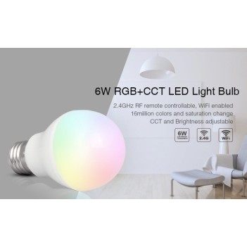Mi-Light Lampadina Led E27 6W RGB+CCT WiFi FUT014