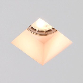 Square High Led Wall Light in Ceramic Plaster for Recessed