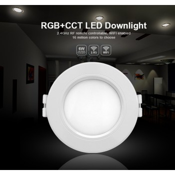 Mi-Light Plafoniera da Incasso 6W RGB+CCT WiFi FUT068 Foro 95mm