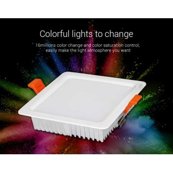 MiBoxer Mi-Light Plafoniera Quadrata da Incasso 9W RGB+CCT