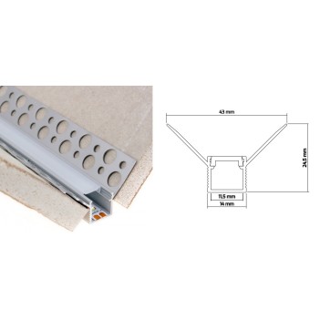 Profilo in Alluminio da Cartongesso KING90 per Striscia Led