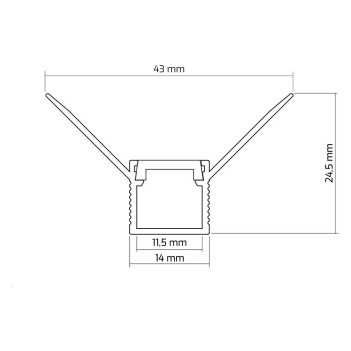 Profilo in Alluminio da Cartongesso KING90 per Striscia Led