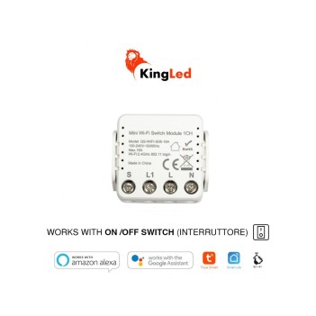 KiWi Mini Modulo Interruttore Smart WiFi 16A 230V - Compatibile con Alexa