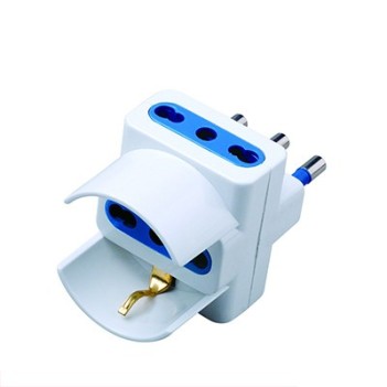 Schuko 3-Seater Bypass Adapter 16A Polybag Plug