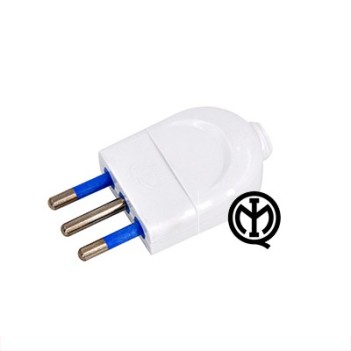 Plug 10A 2P + T Polybag White - Without cable en