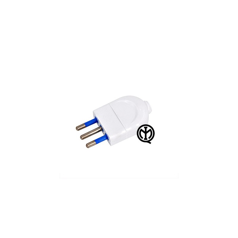 Plug 10A 2P + T Polybag White - Without cable en