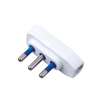 Plug 16A 2P + E Flat Polybag White - Space-saving - Without Cable en