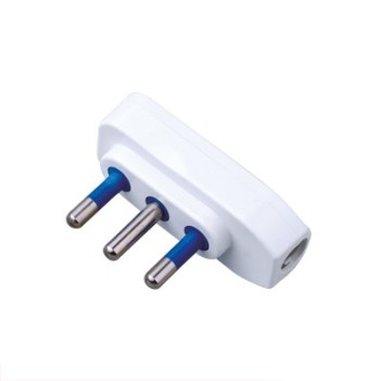 Plug 16A 2P + E Flat Polybag White - Space-saving - Without