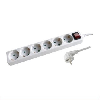 Power Strip 6 Schuko Plug 16A - Switch - 1.5m cable en