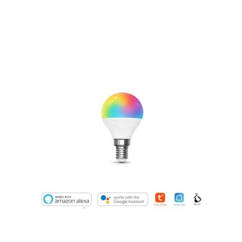 KiWi Mini Globo Led Smart WiFi G45 E14 4.5W RGB+W - Compatibile con Alexa, Google e Smartphone