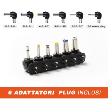 Desktop multi-voltage power supply 3-12V DC 600mA 7.2W with 6 connectors