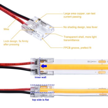 Cavo Connettore per Collegare 2 Strisce Led con PCB 10MM