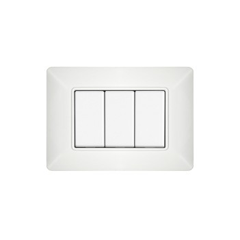 Placca 3 Moduli 3M Bianca compatibile BTICINO MATIX in