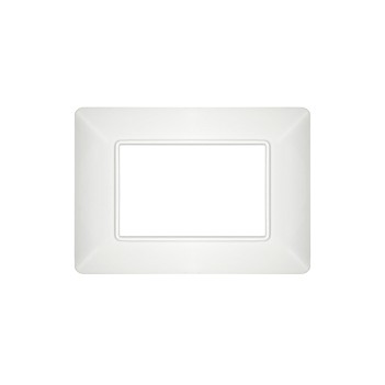 White plate 3 modules 3M compatible with BTICINO MATIX in plastic