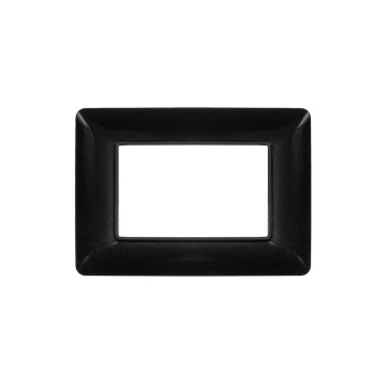 Black plate 3 modules 3M compatible with BTICINO MATIX in plastic