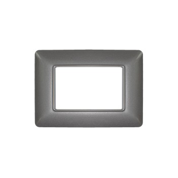 Plate 3 modules 3M dark gray compatible BTICINO MATIX in plastic