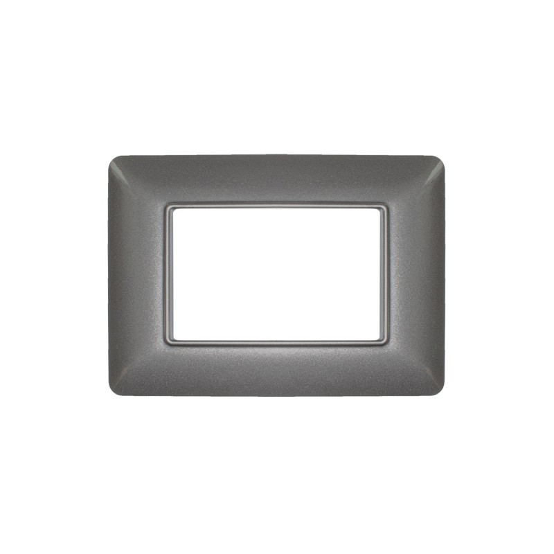 Plate 3 modules 3M dark gray compatible BTICINO MATIX in plastic