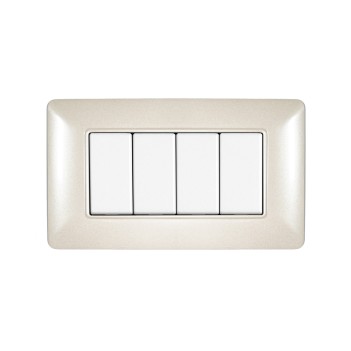 Placca 4 Moduli 4M Bianco madreperlato compatibile BTICINO