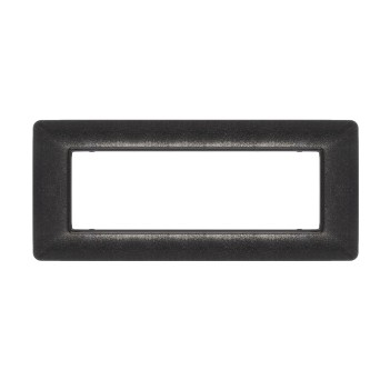 Plate 6 Modules 6M Flash Black compatible BTICINO MATIX in plastic
