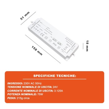 LED Driver 75W 24V IP44 Waterproof en