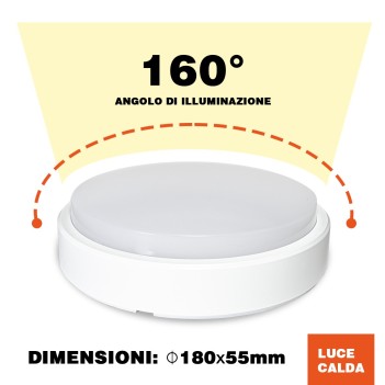 Plafoniera Led da soffitto Rotonda Bianca 15W 1100lm