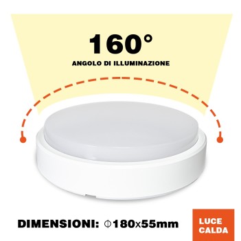 White Round Led Ceiling Light 15W 1100lm Waterproof IP54