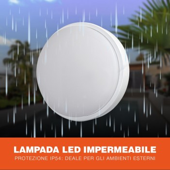 White Round Led Ceiling Light 15W 1100lm Waterproof IP54