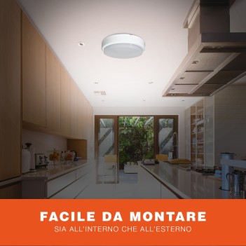 Plafoniera Led da soffitto Rotonda Bianca 15W 1100lm