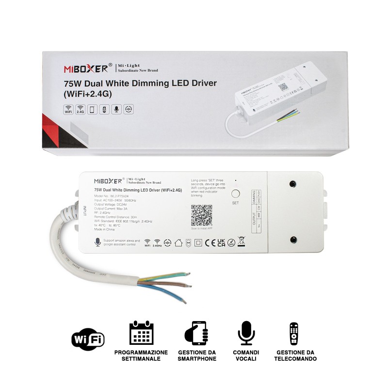 Miboxer MiLight WL2-P Alimentatore e Controller Smart Wifi