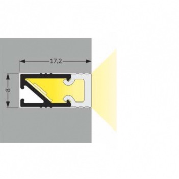 Profilo in Alluminio Mini HI8 per Striscia Led - Anodizzato