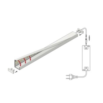 Profilo in Policarbonato SLASH8 per Striscia Led - Bianco 2mt - Kit Completo en