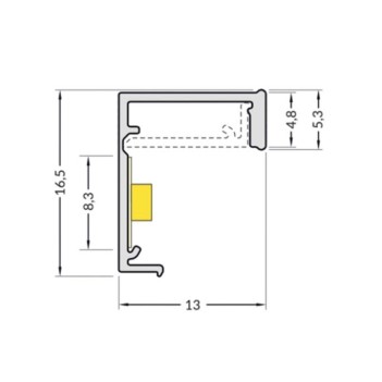 Profilo in Policarbonato SLASH8 per Striscia Led - Bianco