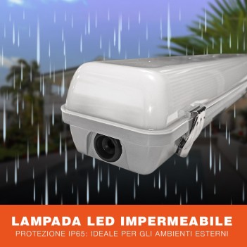 Plafoniera Led Stagna 54W 5200LM 4000K 150cm IP65 - serie