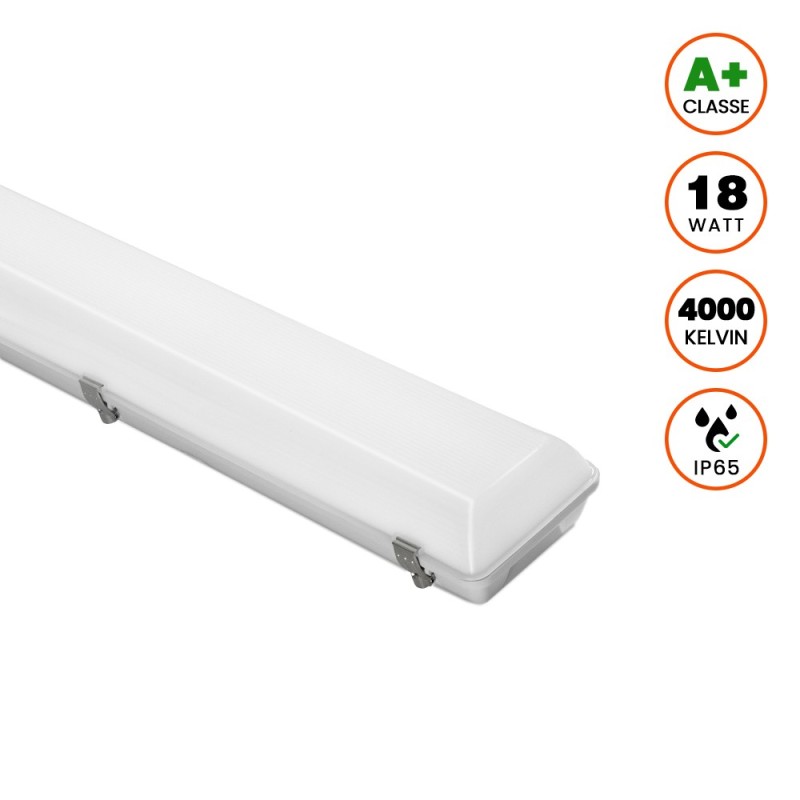 Plafoniera Led Stagna 18W 2000LM 4000K 65cm IP65 - serie