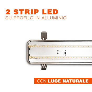 Plafoniera Led Stagna 18W 2000LM 4000K 65cm IP65 - serie