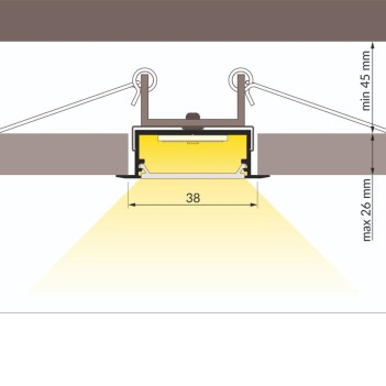 Profilo in Alluminio da Incasso VARIO30-06 per Striscia Led