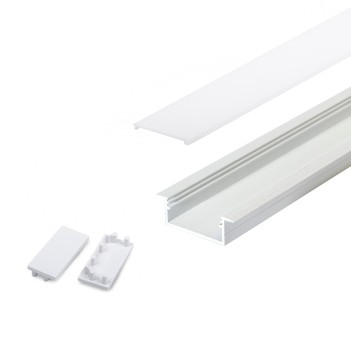 VARIO30-06 Recessed Aluminum Profile for Led Strip - White 2mt - Complete Kit en