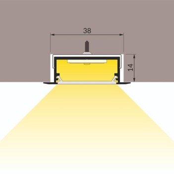 Profilo in Alluminio da Incasso VARIO30-06 per Striscia Led