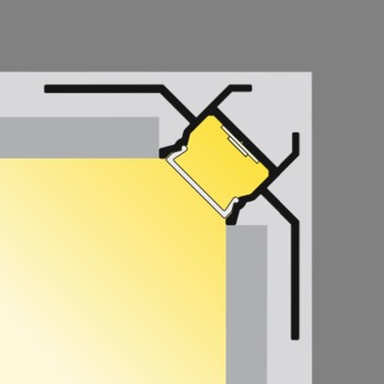 Profilo in Alluminio da cartongesso UNI-TILE12 90DEG per Striscia Led -