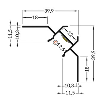 Profilo in Alluminio da cartongesso UNI-TILE12 90DEG per Striscia Led -