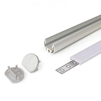 Exhibition Aluminum Profile PEN12 for Led Strip - Anodized 2mt - Basic Kit