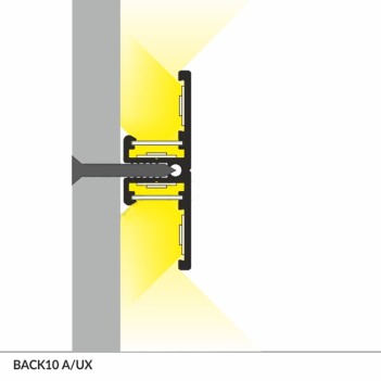 Profilo in Alluminio da Parete BACK10 per Strisce Led -