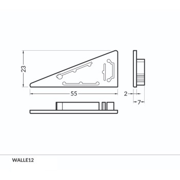 Set 2 Tappi per profilo in alluminio WALLE12 C Senza Foro -