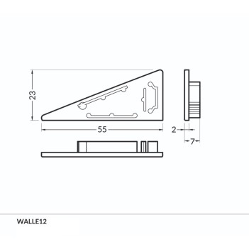 Set 2 Tappi per profilo in alluminio WALLE12 C Senza Foro -