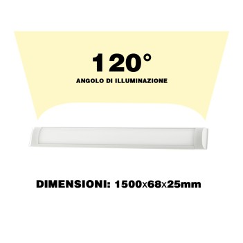 Plafoniera Led Lineare 45W 3150LM 150cm IP20 - serie KL185 en