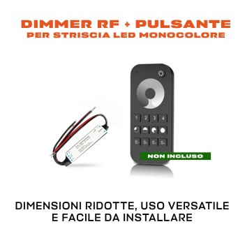 Mini controller Dimmer RF + PUSH DC12-24V 3A per strisce led monocolore en