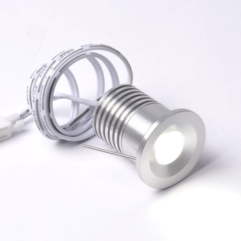 Punto Luce Led 4W 400lm DC 12V - Incasso Foro 25mm - Silver