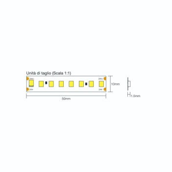 Striscia Led Serie H.E. 90W 13000lm 24V IP20 PCB 10mm