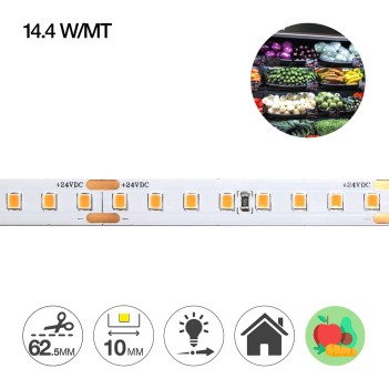 Led strip for food counter with fruit and vegetables 72W 24V 4000K coil of 640