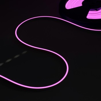 Neon Led Flessibile 10mt 100W Luce Fucsia 24V IP65 -
